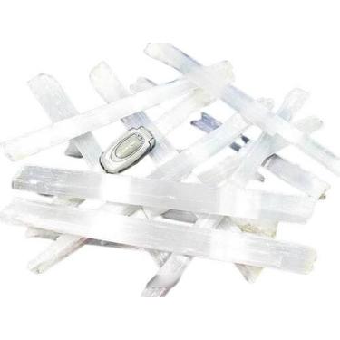 Imagem de Bastão de Selenita Grande Natural - 18 a 20 cm - Cristal Bruto para Pr