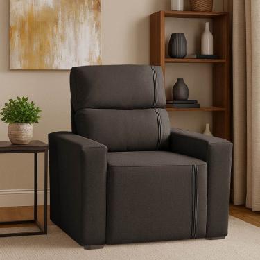 Imagem de Poltrona Retratil e Reclinavel Com Porta Copo Maisa Marrom