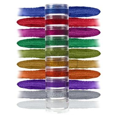 Imagem de Kit 10 Tintas Faciais Glitter Ligth Cremoso Maquiagem 10 Cores Colorma