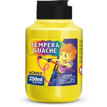 Imagem de Kit de Tinta Guache, Acrilex, 250 ml, Amarelo Limão Neon, 6 Unidades