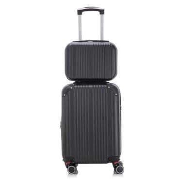 Imagem de Conjunto Mala De Viagem 10KG E Frasqueira Ziper Extensível Roda Dupla 360° TSA WZ06 (Preto,53×33×23cm)