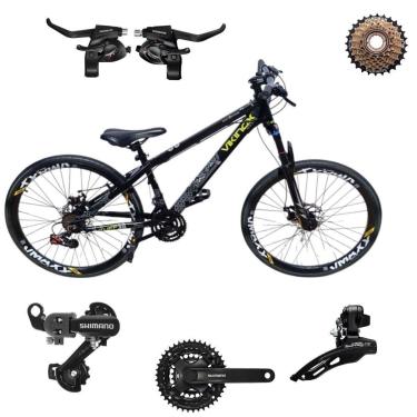 Imagem de Bicicleta 26 VikingX Tuff30 21v Shimano Avançado Pneu Slick Fino Preto1.50-Unissex