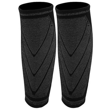 Imagem de Domary Caneleira de Compressão Elástica de Quatro Lados, Respirável, Absorção de Choque para Beisebol, Corrida e Muito Mais (Tamanho S)
