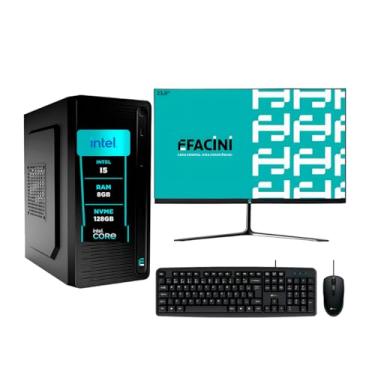 Imagem de Computador Pc Completo Intel Core i5, 8GB, Monitor 24 Polegadas, Ssd eFacini 128Gb