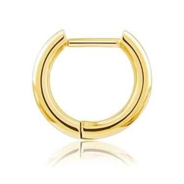 Imagem de FLORA PIERCING ARGOLA TITÂNIO LISA JOIAS PARA PIERCING DE TRAGUS HÉLICE E SEPTO (DOURADO, 1.0X8)