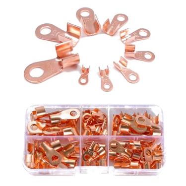 Imagem de Conjunto de terminais de prensa a frio, conectores de garfo pré-isolado/tipo O/mola/tubo, fiação elétrica automotiva de nariz de fio de cobre (OT-70 PCS)
