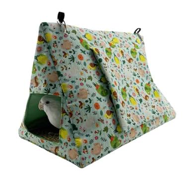 Imagem de Cabana de ninho de papagaio com estampa de pássaros, barraca de rede para todas as estações, caverna pendurada para periquitas, periquitas, periquitos (cinco tamanhos para vários tipos de corpos de