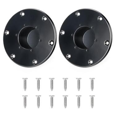 Imagem de Starry Pacote com 2 unidades de base de pedestal de alumínio para trailer/base de mesa de barco montagem redonda embutida base de perna de mesa - acessórios para RV com 6 furos de montagem e parafusos