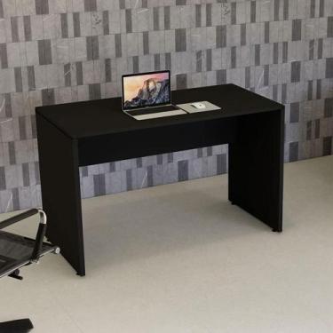 Imagem de Mesa Escrivaninha Retangular 120cm x 60cm Escritório Pé Painel com Pas