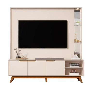 Imagem de Home Tucumã 1.8 TV Até 75 Pol. Pés de Madeira Maciça e LED - JB Bechar