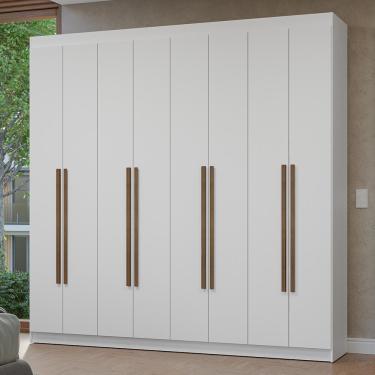 Imagem de Guarda-Roupa Casal 8 Portas Batentes Branco/Branco/Rustic Netuno Madesa