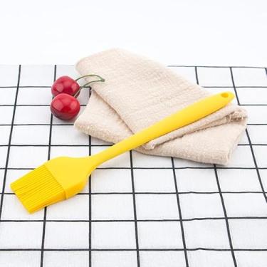 Imagem de 1 escova de silicone para regar, escova de óleo resistente ao calor para churrasco, cozinhar, assar, acampar, piquenique, utensílios de cozinha – Amarelo