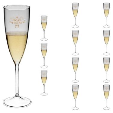 Imagem de Taça Espumante 170ml Boas Festas Acrílico Premium 12pçs (TRANSPARENTE)