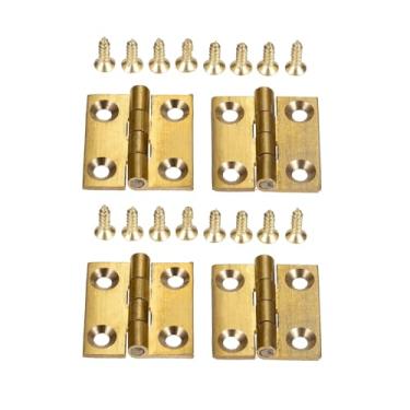 Imagem de 4 peças de mini dobradiças de latão puro, dobradiças dobráveis para gaveta armário porta armário porta joias caixa de madeira móveis, 2,5 cm