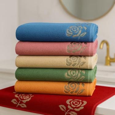 Imagem de Kit Toalha de Banho Gigante 2 Peças - 100% Algodão 450g - Toalha Banho 75x150cm Super Absorvente(2 TOALHAS DE BANHO COR CLARA)