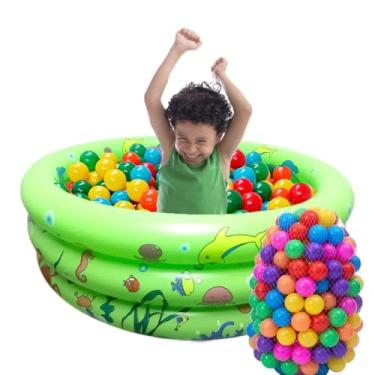 Imagem de Piscina Inflável 100L Verde Bebê Infantil C/100 Bolinhas Coloridas