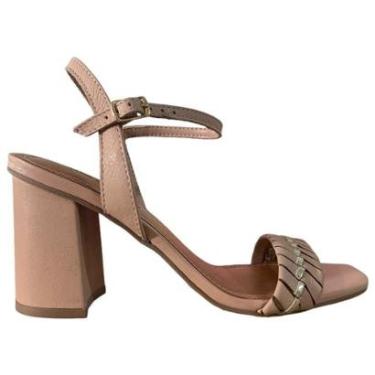 Imagem de Sandalia Bottero em Couro Salto Bloco Alto Tira Tramada Moda-Feminino