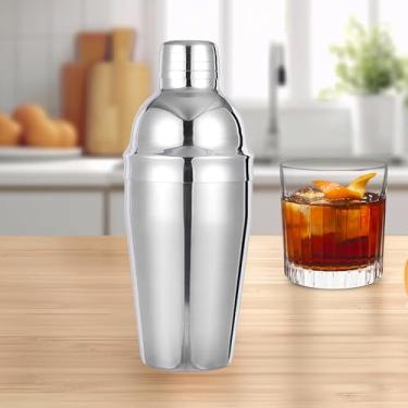 Imagem de Coqueteleira de aço inoxidável de 350 ml – Misturador de bebidas à prova de vazamento com filtro integrado para bar doméstico