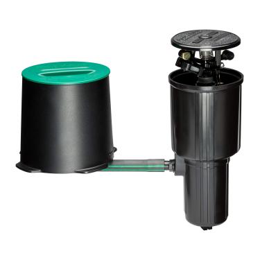 Imagem de Rain Bird Irrigador de impacto no solo LG3HE com conexão de mangueira Click-N-Go, kit preto