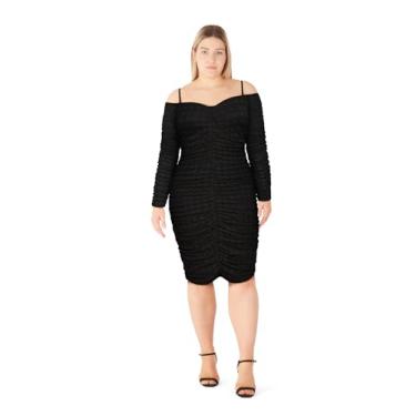 Imagem de City Chic Vestido coquetel feminino plus size - Esmeralda, Preto, 58