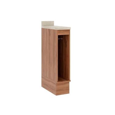 Imagem de Balcão De Cozinha Modulado Com Tampo Bella 2612 Com Porta Toalha 20cm Nogal
