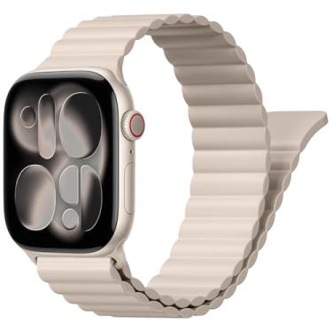 Imagem de Pulseira magnética para Apple Watch séries 11/10/9/8/7/6/5/4/3/SE/2nd/Ultra 2/3 de 40 mm, 44 mm, 42 mm, 46 mm, 49 mm, 45 mm, 41 mm, 48 mm, 38 mm
