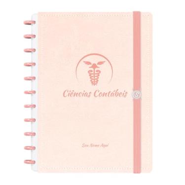 Imagem de Caderno De Disco Iscool Inteligente Personalizado 80 Folhas Profissões Couro Rosa Ciências Contábeis Grande G