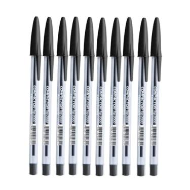 Imagem de Caneta Ponta Fina, Kit Caneta Esferografica Compactor Cristal(10Preta)