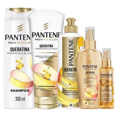 Imagem de Kit Pantene Pro-V Queratina: Shampoo 300ml, Condicionador 250ml, Creme