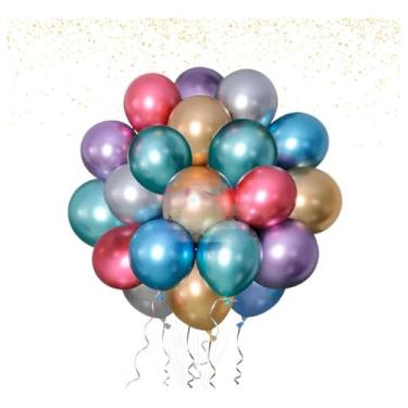 Imagem de 50 Balão Bexiga Metalizada Nº 10 Decoração De Festa Metalizada Aniversário Casamento Evento Painel (25,Coloridos)