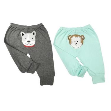 Imagem de Kit 2 Peças Calça Mijão Bumbum Bordado Bebê Recém Nascido - Koala Baby