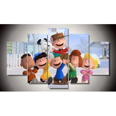 Imagem de Kit quadro decorativo 5 peças 95x60cm Peanuts Filme Infantil