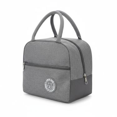Imagem de Bolsa Térmica Lancheira Compacta Com Revestimento Interno Isolante E Zíper Cinza
