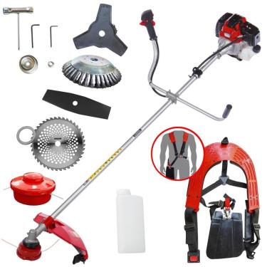Imagem de Roçadeira Robusta Toyama RT43-L À Gasolina 2T 43cc 10.000rpm 1,7HP Com Kit 3 Lâminas de Corte, Carretel de Nylon e Escova de Aço Circular 38 Cerdas