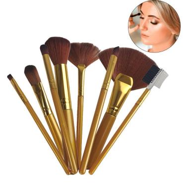 Imagem de Pincel Kit 8 Peças Maquiagem Sombra Po Base