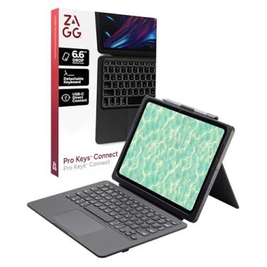 Imagem de ZAGG Capa com teclado Pro Keys Connect iPad Pro de 11 polegadas (M4) – Teclado USB‑C de conexão direta com trackpad, teclas retroiluminadas destacáveis, proteção contra quedas de 2 metros, suporte e