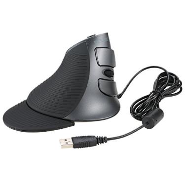 Imagem de Andoer Delux USB com fio ergonômico vertical mouse óptico de computador mouse botões de 1600 DPI 5D ajustáveis ​​com descanso de mão removível