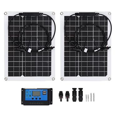 Imagem de Sonew Kit de Painel Solar de 30 W, Com Controlador Solar de 50 A, Painel de Energia Fotovoltaico PET de Silício Monocristalino, Painel Solar Monocristalino, para Blackout de Camping RV
