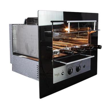 Imagem de Churrasqueira de Embutir a Gás 4 Espetos Rotativos Glass Premium Bivolt - Hope Gourmet - 5011 a Gás GLP