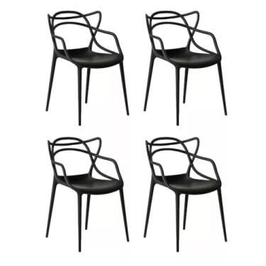 Imagem de Kit 4 Cadeiras Preta Allegra – Para Cozinha, Mesa de Jantar, Varanda e Escritório