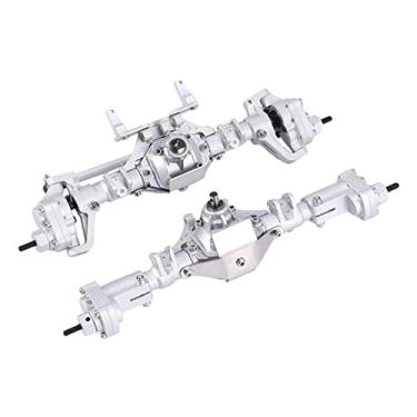 Imagem de Eixo de portal de carro 1/10 para SCX10 I SCX10, dianteiro e traseiro, prata