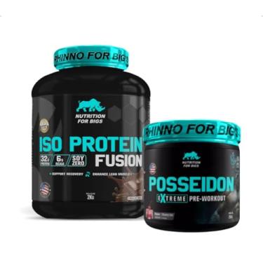 Imagem de Kit Iso Protein Fusion Chocolate + Pré Treino Posseidon Nutrition for Bigs (Cereja Ice)