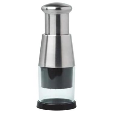 Imagem de Espremedor de alho de aço inoxidável, espremedor manual fácil para alho, gengibre, pimentão com recipiente de armazenamento transparente