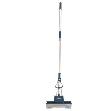 Imagem de Rodo Mágico de Espuma com Espremedor Duplo, Cabo Telescópico 1,27m, Azul, Base 27cm, Material em PVA e Aço Inox para Limpeza Doméstica