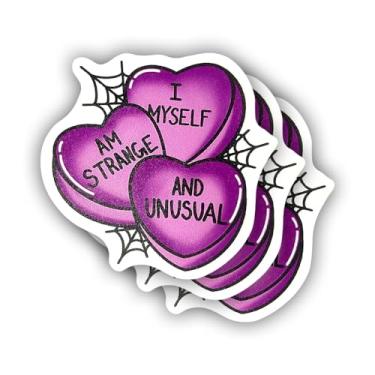 Imagem de (3 peças) Adesivo I Myself Am Strange and Unusual Sayings Sarcástico Motivacional Citação Humorística Decalque de Vinil para Kindle Laptop Garrafa de Água Telefone Rígido Adesivo 7,6 cm