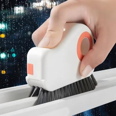 Imagem de Escova de limpeza de trilho de janela 2 em 1, escova removível para portas e janelas, raspador de canto de vidro, adequado para janelas em salas de estar, quartos, áreas externas, banheiros, cozinhas