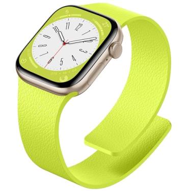 Imagem de IMIVIO Pulseira magnética feminina compatível com Apple Watch séries 10, 9, 8, 7, 6, 5, 4, 3, 2 e 1, 38 mm, amarela