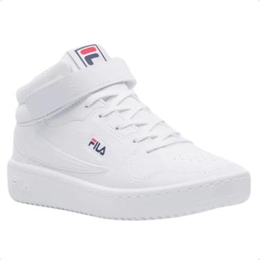 Imagem de Tênis Sapatênis Infantil Fila Acd Classic Cano Médio Tira Auto Colante Confortável Branco