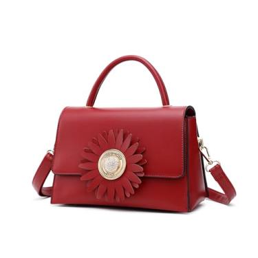 Imagem de BRANGIO Bolsa de ombro feminina de luxo com alça ajustável | Empresa dos EUA envia de L.A., Vermelho