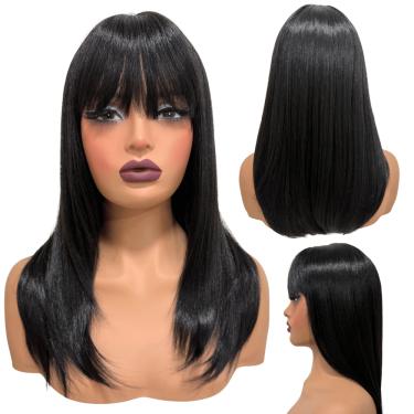 Imagem de Peruca lisa repicada com franja 45cm orgânica premium